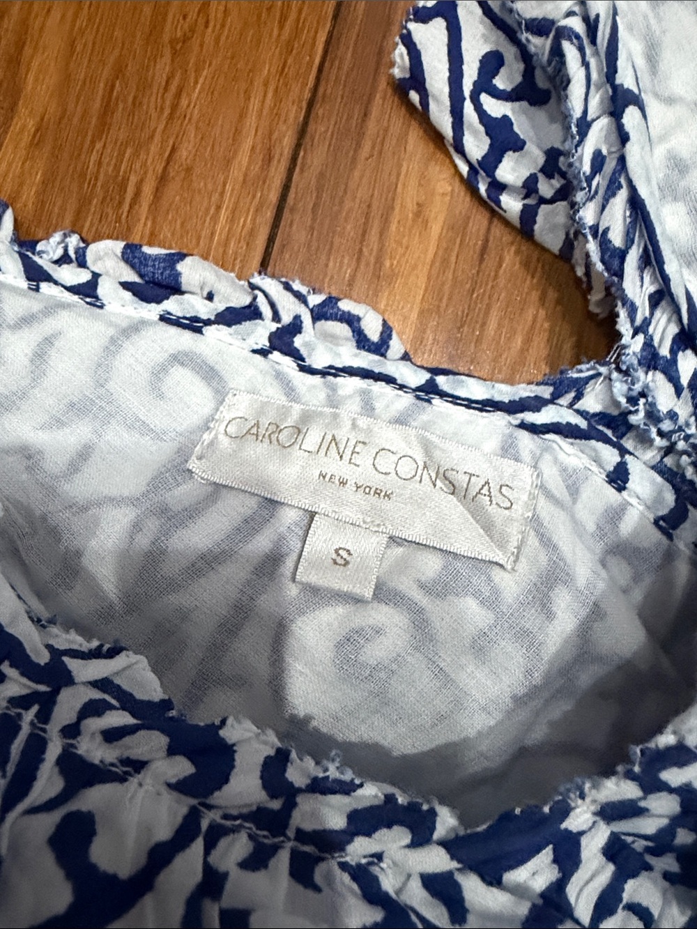 Caroline Constas Blue and White Printed Maxi Dress S - Picture 2 of 6